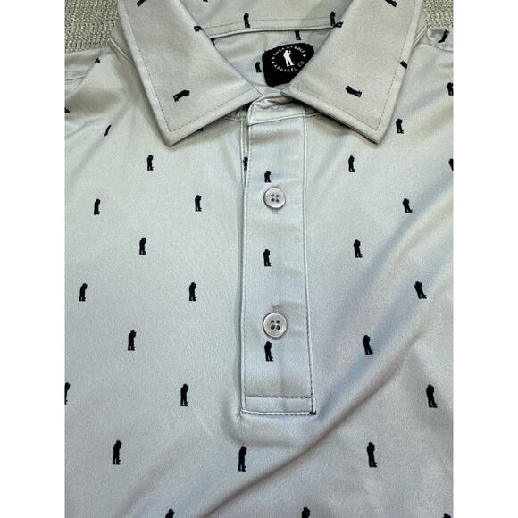 U Suck At Golf Polo Shirt Mens XL Pullover Grey All Over Golfer Print Casual - Picture 3 of 10